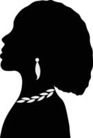 kvinnor svart historia månad silhuett. isolerat på vit bakgrund vektor