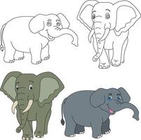 Elefant Clip Art. wild Tiere Clip Art Sammlung zum Liebhaber von Dschungel und Tierwelt. diese einstellen werden Sein ein perfekt Zusatz zu Ihre Safari und Zoo-Themen Projekte. vektor