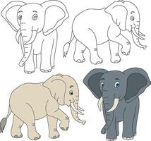 Elefant Clip Art. wild Tiere Clip Art Sammlung zum Liebhaber von Dschungel und Tierwelt. diese einstellen werden Sein ein perfekt Zusatz zu Ihre Safari und Zoo-Themen Projekte. vektor