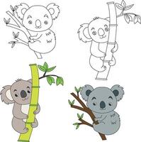 Koala Clip Art. wild Tiere Clip Art Sammlung zum Liebhaber von Dschungel und Tierwelt. diese einstellen werden Sein ein perfekt Zusatz zu Ihre Safari und Zoo-Themen Projekte. vektor