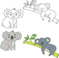 Koala Clip Art. wild Tiere Clip Art Sammlung zum Liebhaber von Dschungel und Tierwelt. diese einstellen werden Sein ein perfekt Zusatz zu Ihre Safari und Zoo-Themen Projekte. vektor