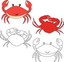 Krabbe Clip Art. Wasser- Tier Clip Art zum Liebhaber von unter Wasser Meer Tiere, Marine Leben, und Meer Leben vektor