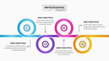 företag cirkel bearbeta infographic presentation design mall med 4 steg vektor