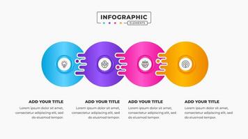 cirkel infographic presentation design mall med 4 steg eller alternativ vektor