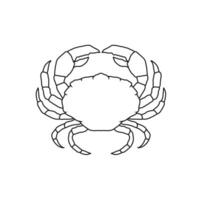 krabba översikt illustration. skaldjur affär logotyp branding mall för hantverk mat förpackning eller restaurang design. vektor