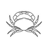 Krabbe Gliederung Illustration. Meeresfrüchte Geschäft Logo branding Vorlage zum Kunst Essen Verpackung oder Restaurant Design. vektor