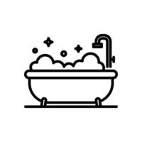 Badewanne Symbol im Linie Stil vektor