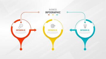 tre steg infographic märka design mall med linje ikoner. bearbeta steg diagram, presentationer, arbetsflöde layout, baner, strömma Diagram, info Graf illustration. vektor