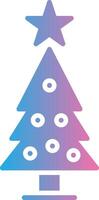 jul träd glyf lutning ikon design vektor