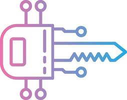 Digital Schlüssel Linie Gradient Symbol Design vektor