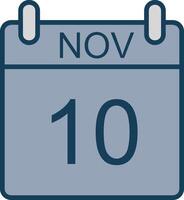 November Linie gefüllt grau Symbol vektor