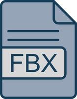 fbx Datei Format Linie gefüllt grau Symbol vektor