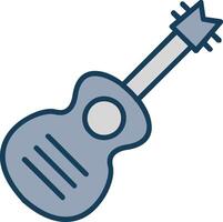 Gitarre Linie gefüllt grau Symbol vektor