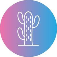 kaktusar linje lutning cirkel ikon vektor
