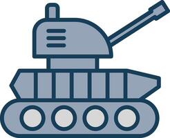 Panzer Linie gefüllt grau Symbol vektor