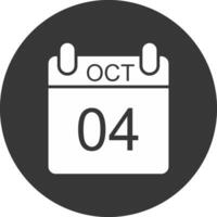 Oktober Glyphe invertiert Symbol vektor