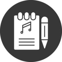 Songwriter Glyphe invertiert Symbol vektor