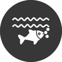 umgekehrtes Symbol für Fischglyphe vektor