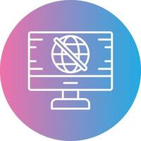 Nej signal linje lutning cirkel ikon vektor