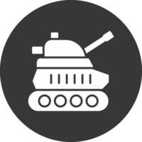 Tank-Glyphe invertiertes Symbol vektor