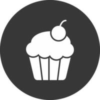 Cupcake-Glyphe invertiertes Symbol vektor