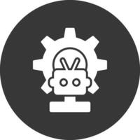 Roboter-Glyphe invertiertes Symbol vektor