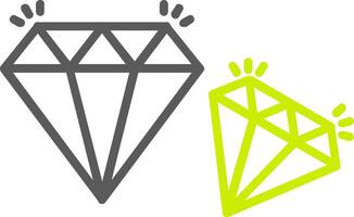 Diamantlinie zweifarbiges Symbol vektor