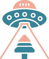 UFO-Glyphe zweifarbiges Symbol vektor