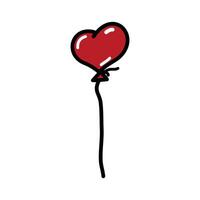 bunt Herz Luftballons, Rot, Gelb und Grün mit gebunden Zeichenfolge Spannung. Illustration von Liebe symbolisiert durch Luftballons. süß Zuneigung Design Elemente vektor