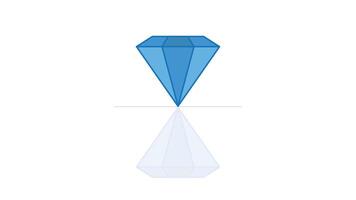 Blau Diamant Symbol und Spiegeln vektor