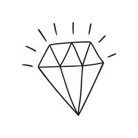 Hand gezeichnet Gliederung Diamant. Gekritzel skizzieren Illustration vektor