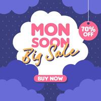 Monsun Verkauf Banner Illustration Hintergrund vektor