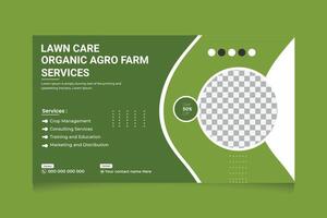 Landwirtschaft und organisch Rasen Pflege Landwirtschaft Dienstleistungen Design Vorlage vektor