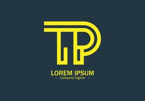 alfabet brev logotyp ikon t p eller p t minimal logotyp vektor