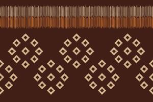 traditionell etnisk ikat motiv tyg mönster geometrisk stil.afrikansk ikat broderi etnisk orientalisk mönster brun bakgrund tapet. abstrakt, illustration.texture, ram, dekoration. vektor