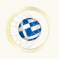 Griechenland Wertung Ziel, abstrakt Fußball Symbol mit Illustration von Griechenland Ball im Fußball Netz. vektor