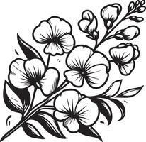 ljuv ärta isolerat, ritad för hand blommig element. illustration bukett av ljuv ärta , skiss konst skön ljuv ärta blomma tatuering, färg sida för vuxna vektor