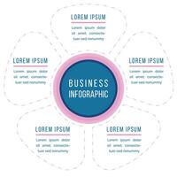 Infografiken Design 5 Schritte, Objekte, Elemente oder Optionen Infografiken Vorlage vektor