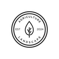 bruka logotyp mall, logotyp design för lantbruk, agronomi, vete odla, enkel tunn linje ikon, lämplig för lantbruk företag vektor