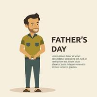 Lycklig far dag firande med karaktär av pappa utseende Lycklig vektor