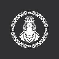 uralt griechisch Göttin von Liebe und Schönheit Aphrodite Logo Symbol Illustration Design vektor