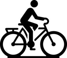 enkel logotyp ClipArt, abstrakt silhuett cyklist Vinka stil illustration av cykel cykling cykel sporter lopp ikon vektor