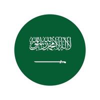 nationell flagga av saudi arabien. saudi arabien flagga. saudi arabien runda flagga. vektor