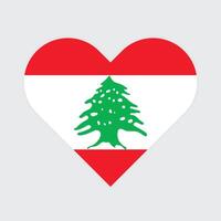 National Flagge von Libanon. Libanon Flagge. Libanon Herz Flagge. vektor