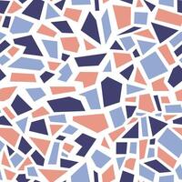 mosaik- sömlös mönster med rosa och blå på vit färger. abstrakt konst skriva ut. design för papper, täcker, kort, tyger, interiör objekt och några. vektor