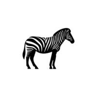 Zebra Stehen Silhouette, Zebra Tier Zoo Symbol Logo vektor