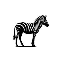 Zebra Stehen Silhouette, Zebra Tier Zoo Symbol Logo vektor