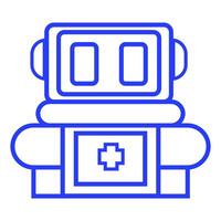redigerbar robot ikon i blå linje stil vektor