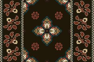 Ikat Stammes- indisch nahtlos Muster. ethnisch aztekisch Stoff Teppich Mandala Ornament einheimisch Boho Chevron textil.geometrisch afrikanisch amerikanisch orientalisch traditionell Illustrationen. Stickerei Stil. vektor