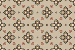 Ikat Stammes- indisch nahtlos Muster. ethnisch aztekisch Stoff Teppich Mandala Ornament einheimisch Boho Chevron textil.geometrisch afrikanisch amerikanisch orientalisch traditionell Illustrationen. Stickerei Stil. vektor